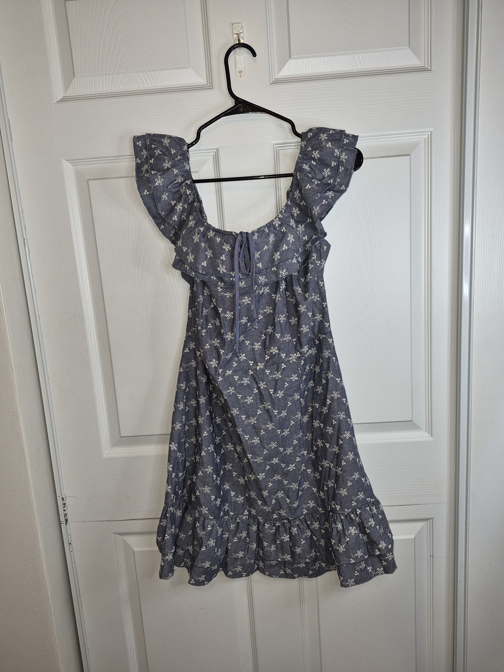 Chelsea & Violet Navy Blue Floral Ruffle Mini Dress